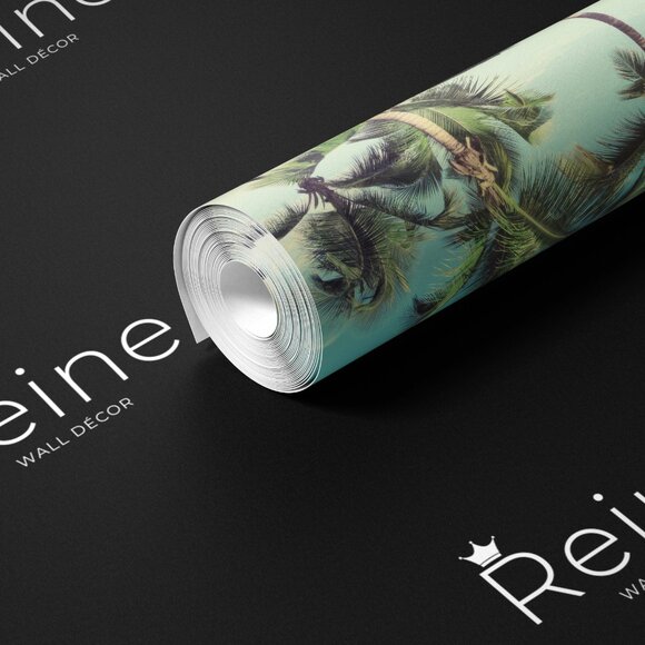 Palm Trees on Tropical Beach Wallpaper | Relaxing Coastal Wallpaper - Picture 2 of 9